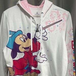 Walt Disney World Parks 2016 Mickey Fantasia White Hoodie Size 1X